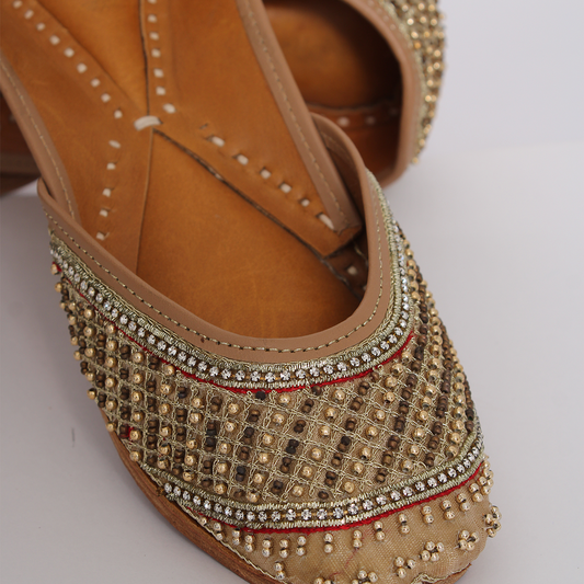 Bead work gold Jutti